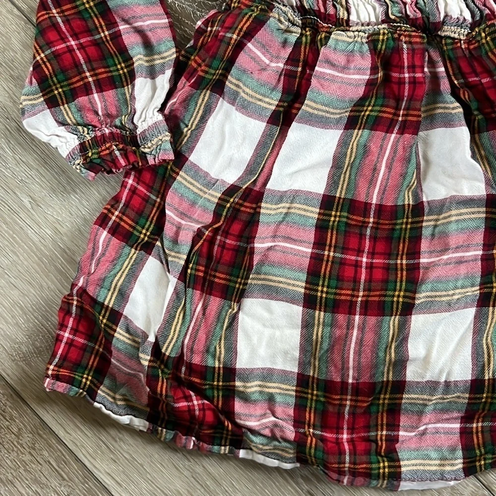 Hanna Andersson Dress Smocked Plaid Lined Holiday Dress